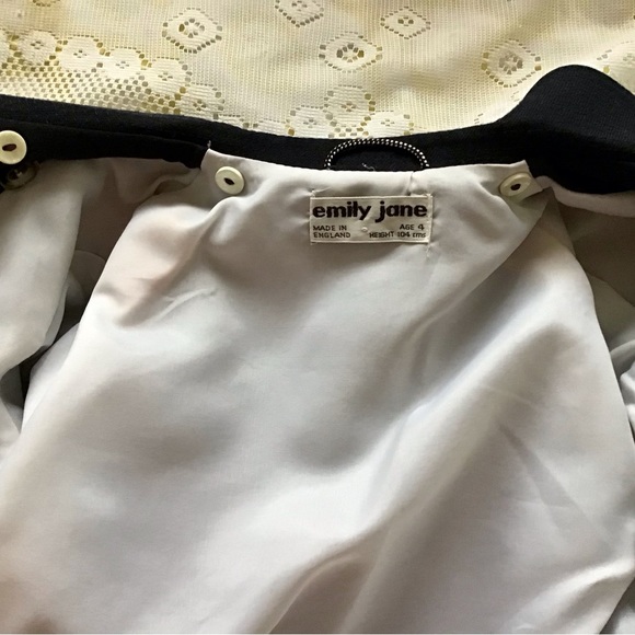 Emily Jane child unisex fine wool coat size 4,  navy blue, fully lined. - Picture 7 of 7